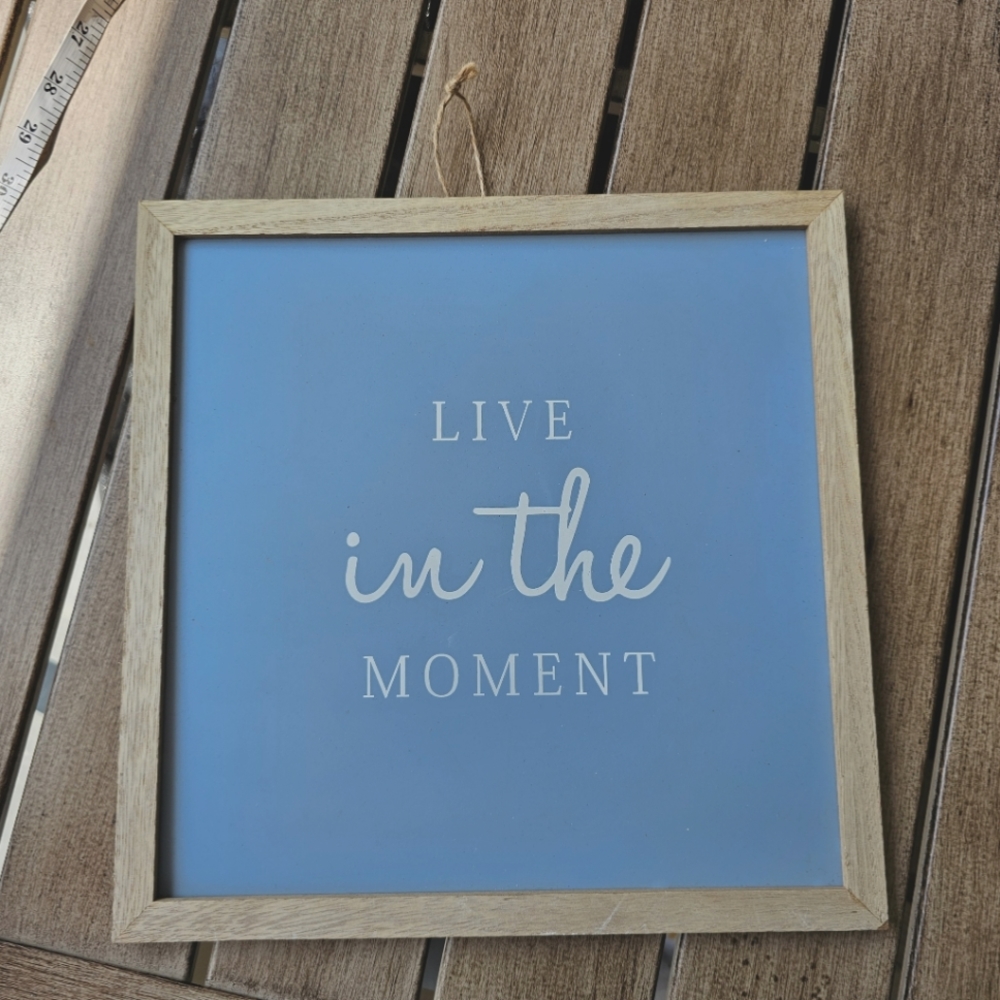 Live in the moment decor sign